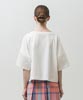 Loose Silhouette Front Gather Cropped T-Shirt - WHITE