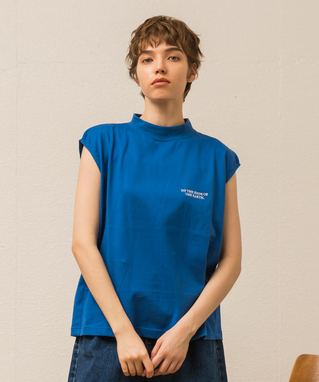 Embroidery French Sleeve T-Shirt( To The ) - ROYAL BLUE