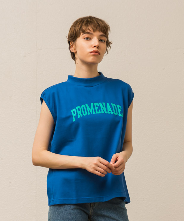 Embroidery French Sleeve T-Shirt ( Romenade ) - ROYAL BLUE