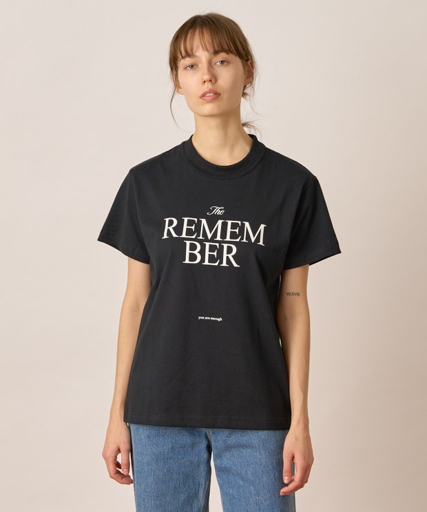 Authentic Compact Printed T-Shirt(Remember) - BLACK