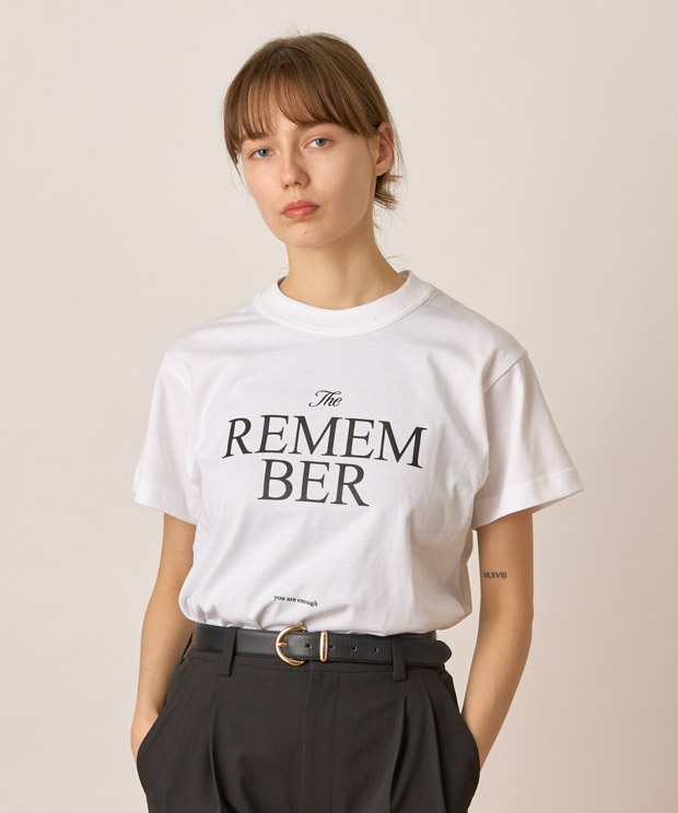 Authentic Compact Printed T-Shirt(Remember) - WHITE