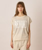 Dolman Sleeve Printed T-Shirt(Revoke) - OATMEAL