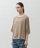 Cropped Mesh Knit Pullover - BEIGE