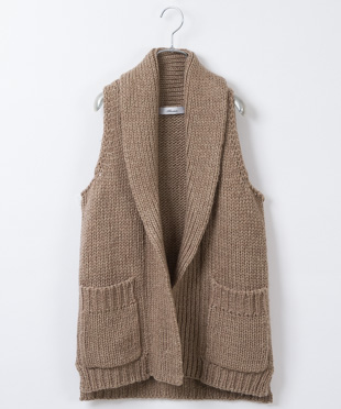 N/S Buttonless Cardigan - BEIGE