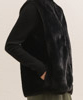 Synthetic Fur Military Liner Vest 1- BLACK