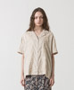 Embroidery Open Collar Shirt - NATURAL