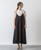 Linen Rayon 2Way Camisole Dress - BLACK