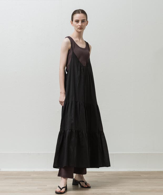 Tiered Camisole Dress - BLACK