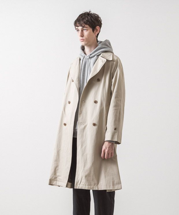 Supima Twill Oversized Trench Coat - BEIGE