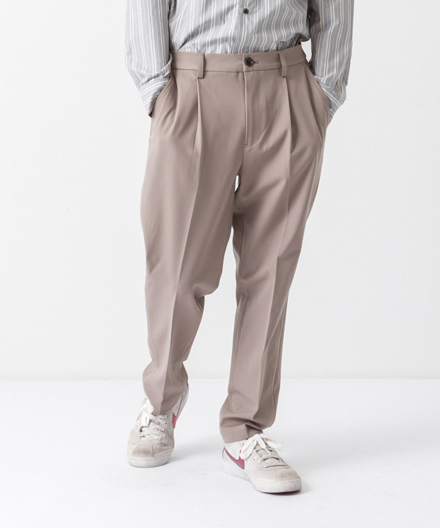 Primeflex Stretch Twill Slim Slacks - BEIGE