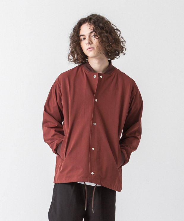 Back Pique Coach Jacket - BROWN