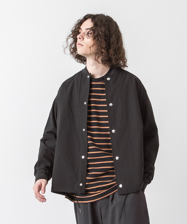 Back Pique Coach Jacket - BLACK