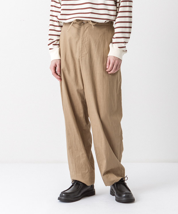 Cotton Linen Easy Pants - BEIGE