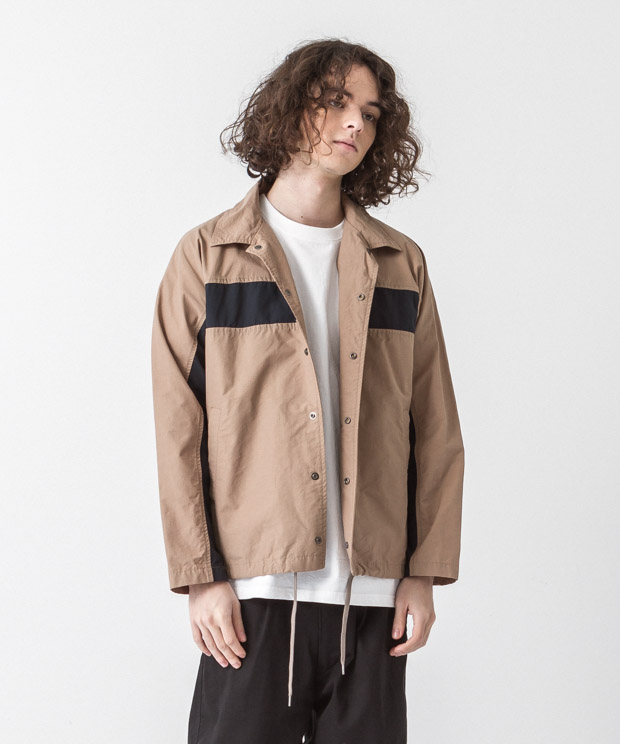 C/N Tussah Panel Coach Jacket - BEIGE