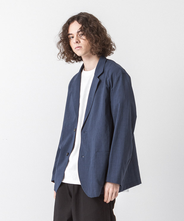 EVALET Thick&Thin Tailored Jacket - NAVY