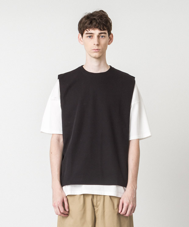 Basque Surf Knit Vest - BLACK
