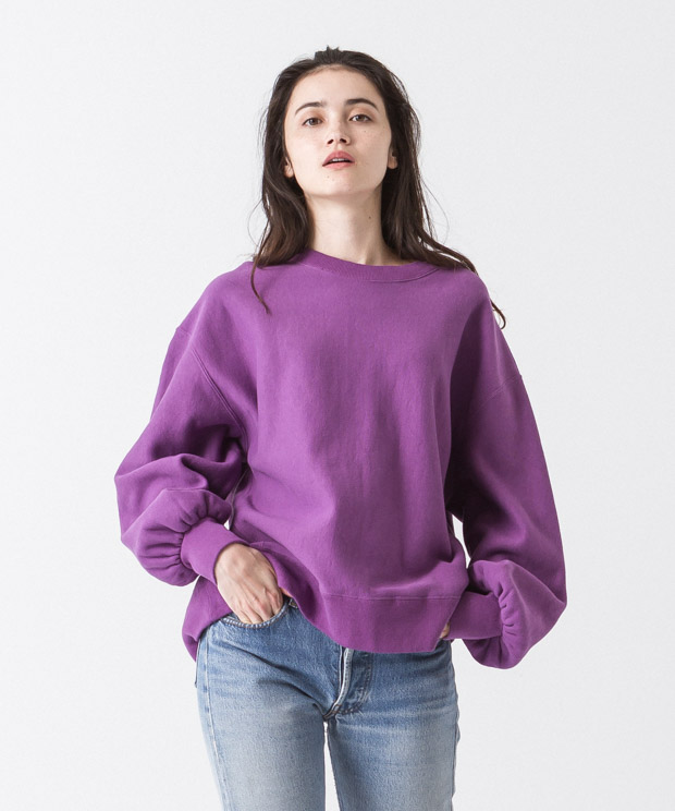 Vintage Sweat Volume Sleeves Crewneck - PURPLE
