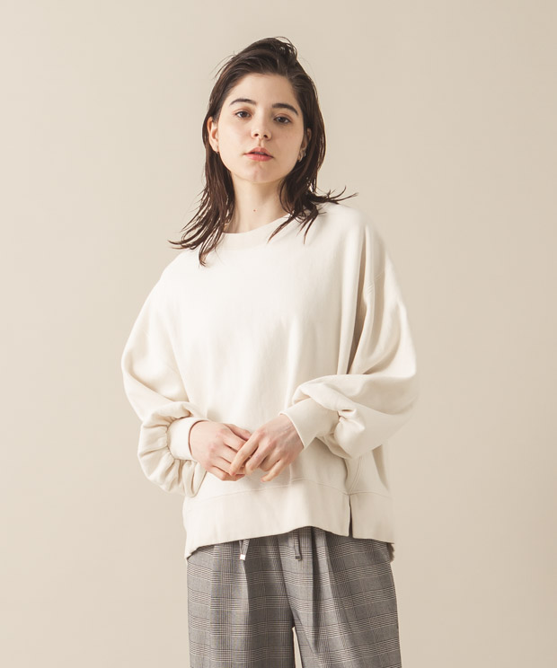 Vintage Sweat Volume Sleeves Crewneck - IVORY