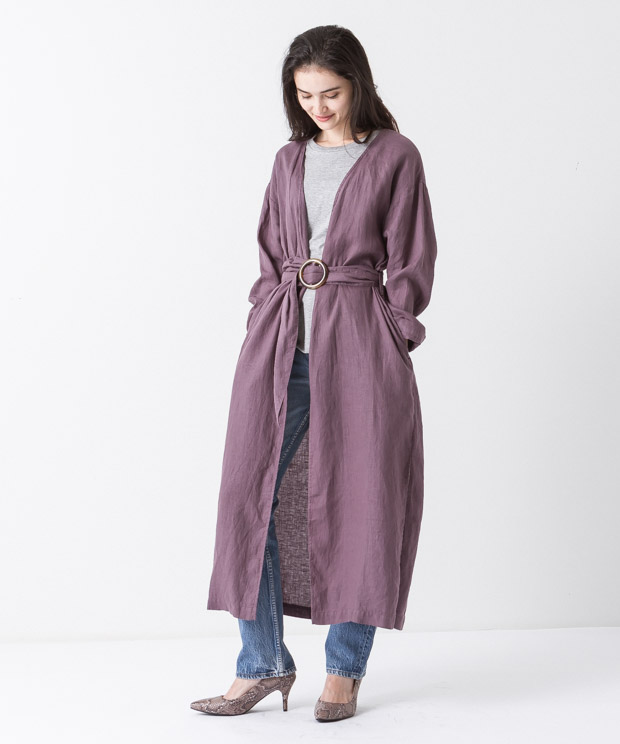 Linen Gown - BROWN