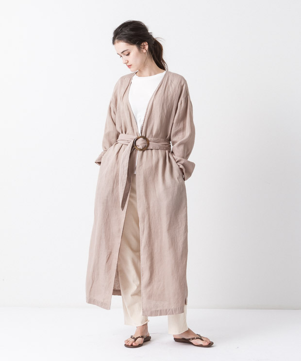 Linen Gown - BEIGE
