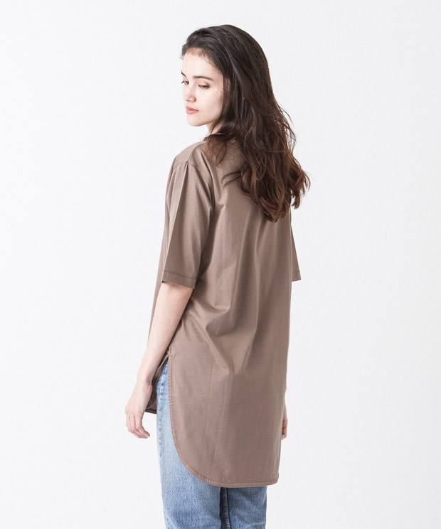 Compact Yarn Crewneck Tunic - MOCHA