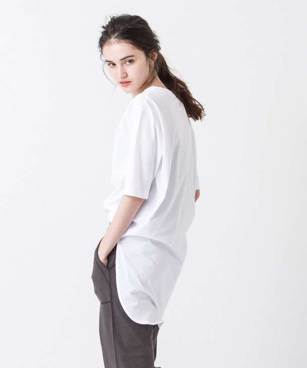 Compact Yarn Crewneck Tunic - WHITE